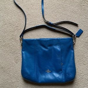 Coach crossbody. Blue with gold accents